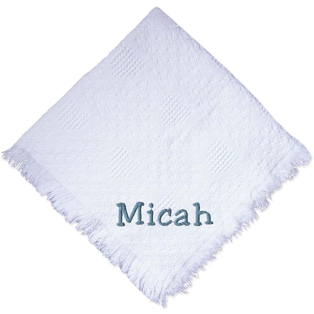 Fastasticdeal Personalized Embroidered Cotton Woven Baby Blanket