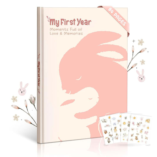 printara Baby Memory Book for Girls – Boho Design, 84-Page Hardcover Keepsake Journal for First Year, Milestone & Photo