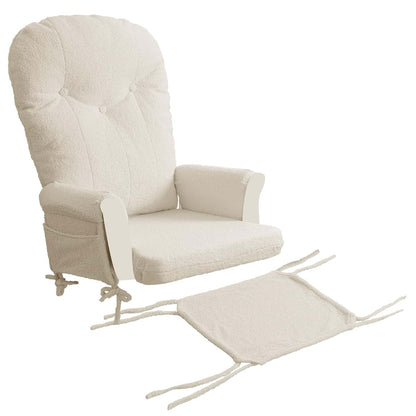 Boshen 5-Piece Glider Rocker Replacement Cushions With Ottoman Cover, Cream