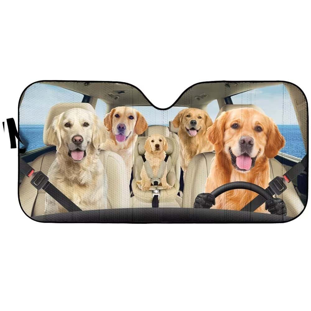 Golden Retriever Windshield Sun Shade for Car SUV Truck