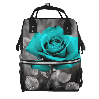 KLOPH Teal Grey Rose Diaper Bag Backpack Mommy Bag Multifunction Travel Maternity Baby Changing Bags