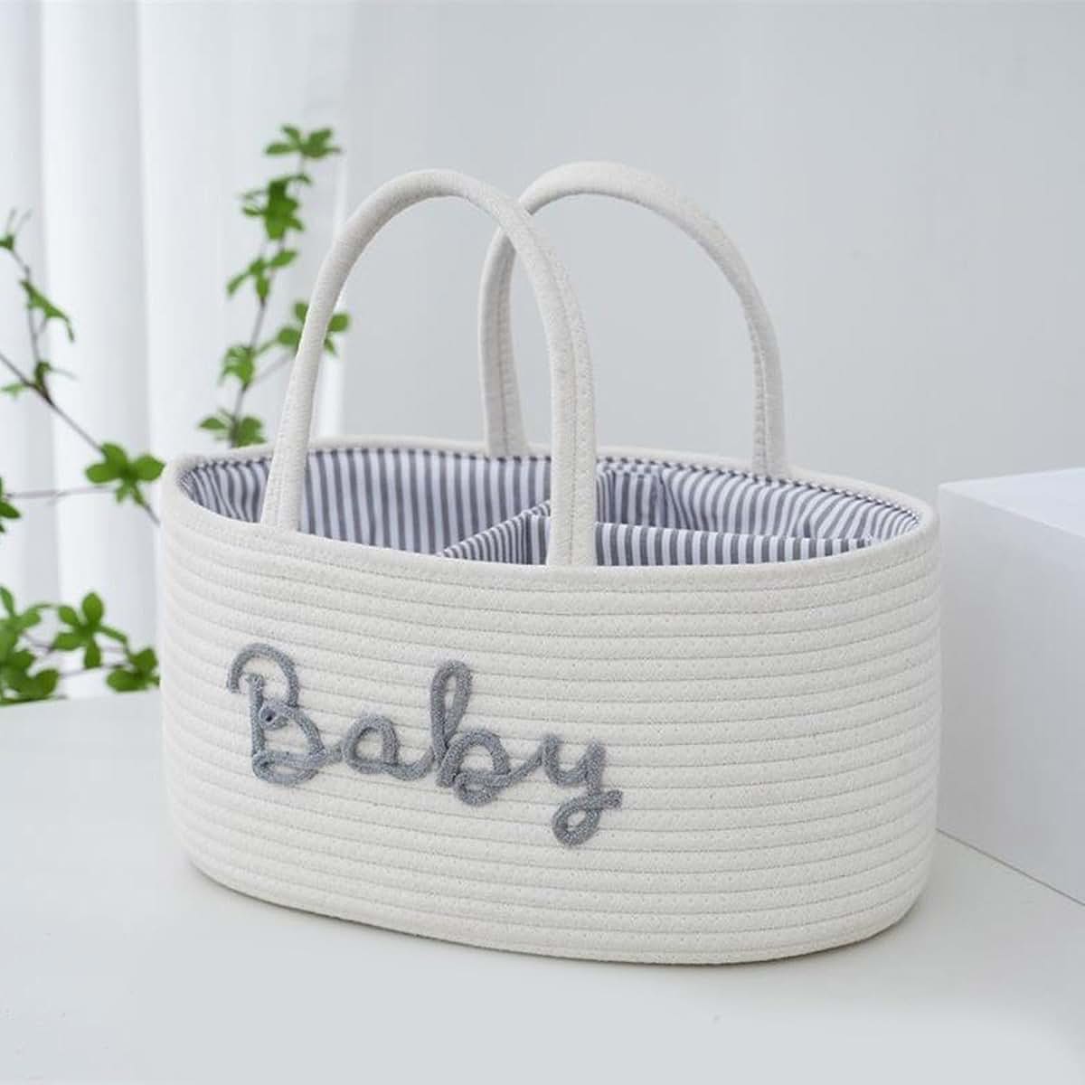 Weisuyuus Cotton Cloth Diaper Organizer Portable Storage Basket (photo 3)