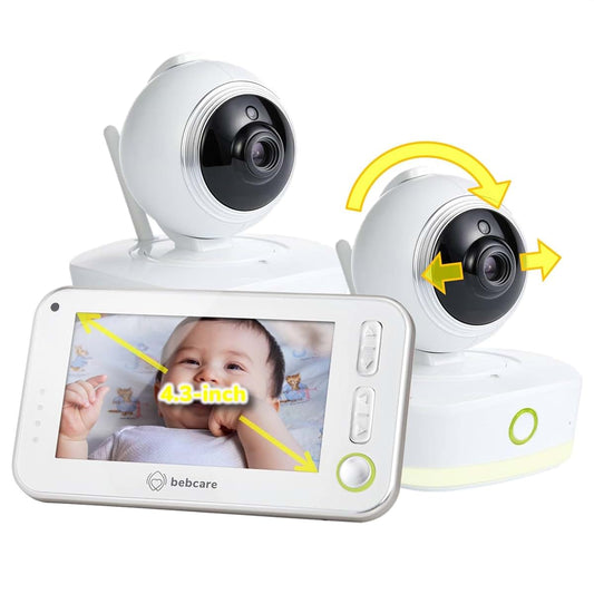 Bebcare Baby Bebcare Motion - Video Baby Monitor (2-Camera Bundle): 4.3" Ultra-Clear Screen, 360° Pan-and-Tilt Camera