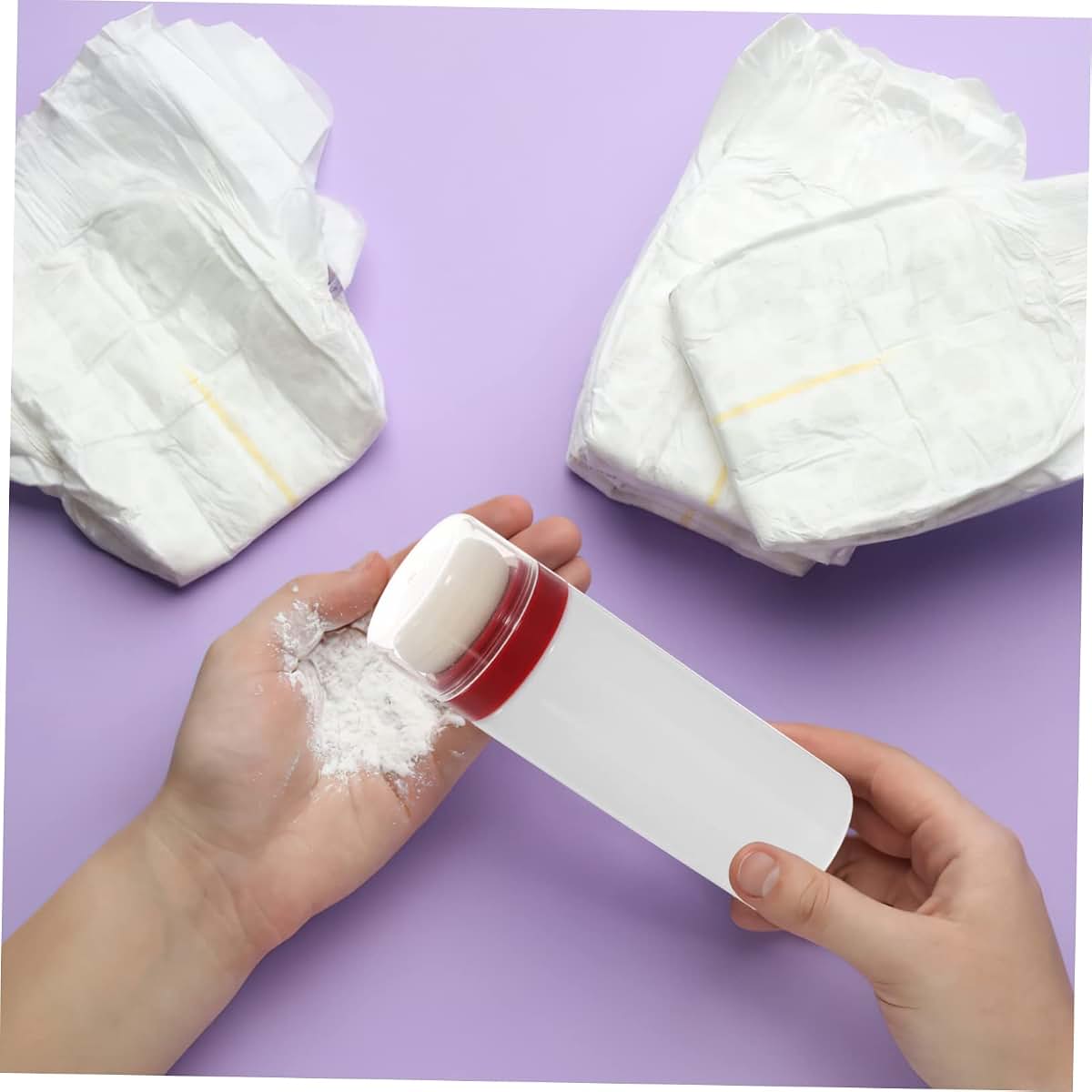 Hemoton Baby Powder Puff Container, 2-Pack, Portable Travel Bottle