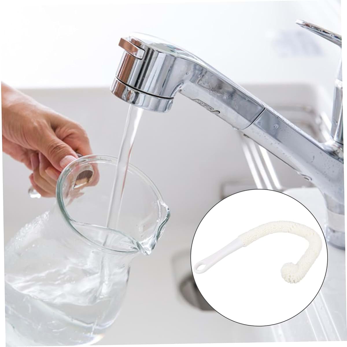 BabyOneStop Flexible Sponge Bottle Cleaning Brush With Hanging Handle