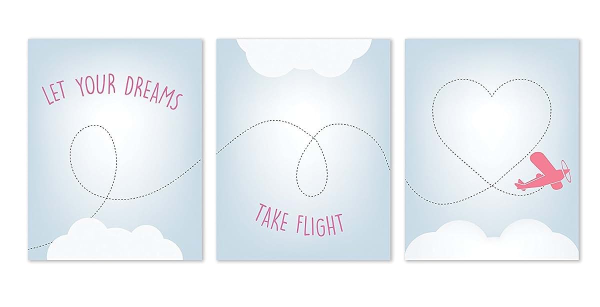 Children Inspire Design Let Your Dreams Take Flight Nursery Wall Art Print
