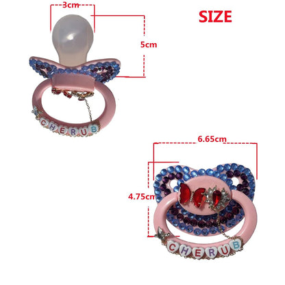 Sunowe Adult Pacifier With Chain - Pink Style 3 (photo 4)