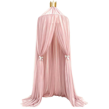 Jwthee Mosquito Net for Bed, Bed Canopy, Princess Round Dome Canopy Bed Curtains Hanging Bed Net Room Castle Play Tent
