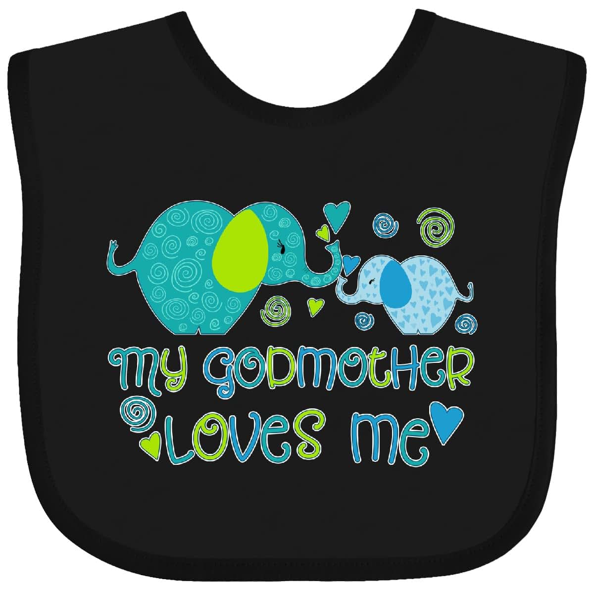 Inktastic My Godmother Loves Me Cute Elephants Baby Bib