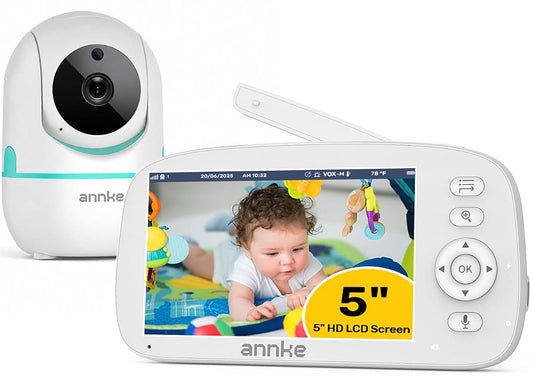 tivonas Video Baby Monitor with Camera and Audio, No WiFi, 5" HD Display