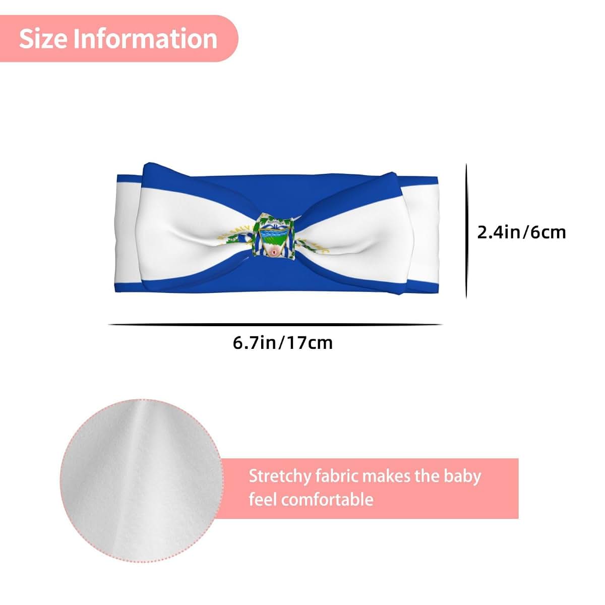 FoRes Baby Bow Headband With El Salvador Print (photo 3)