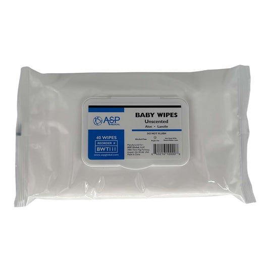 ASP MEDICAL Baby Wipes — Unscented, Pack of 40