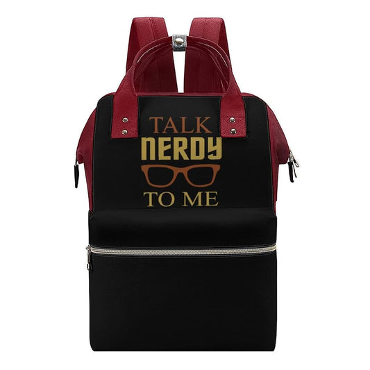 SONGTINGDMPO Talk Nerdy to Me Travel Backpack Diaper Bag Lightweight Mommy Bag Shoulder Bag for Men Women, 0ne size