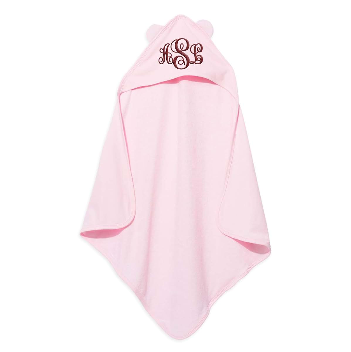 TEEAMORE Personalized Hooded Baby Bath Towel with Ears Add Your Embroidered Monogram Toddler Infant Soft Towel