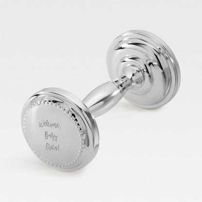 Things Remembered Engraved Silver Beaded Baby Rattle