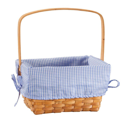 Fox Valley Traders Blue Gingham Wicker Easter Basket