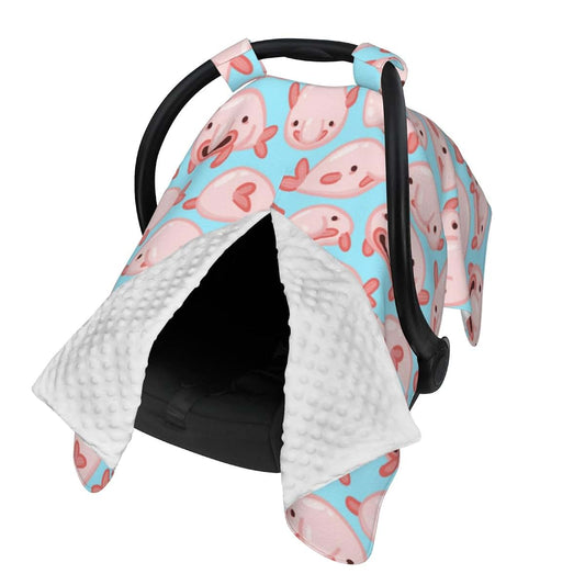 YonaJeik Blob Fish Blobfish Baby Car Seat Canopy Cover Multi Use Shower Gift, Nursing Cover for Mom Nursing Covers, Bow