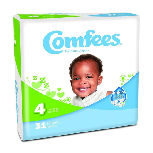 Attends Comfees Baby Diapers Size 4 Disposable Case of 124