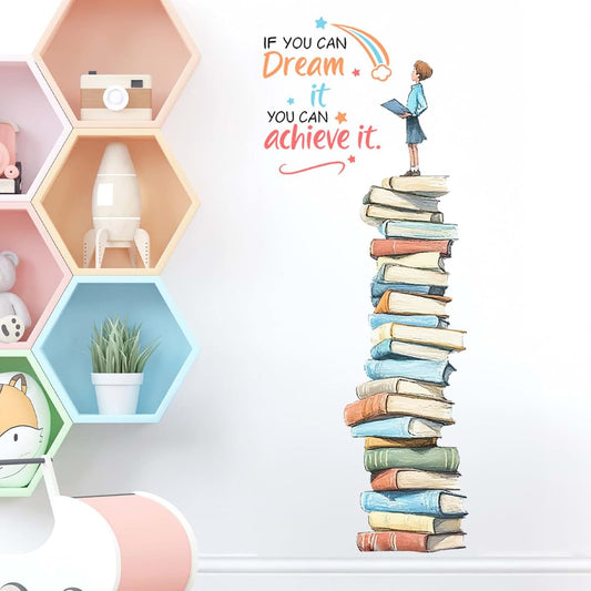 Pomodee Books Quote Wall Decals With Reading Child And Dream Motto