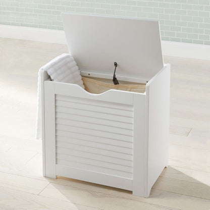 BrylaneHome Louvre Hamper White Laundry Storage