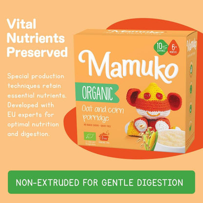 MAMUKO Organic Oat & Corn Grits Porridge, Vegan, 200g