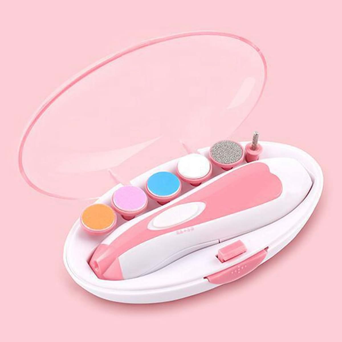Bnineteenteam Baby Electric Nail Trimmer with LED Light, 2 Speeds, 6 Heads for Newborn (photo 3)