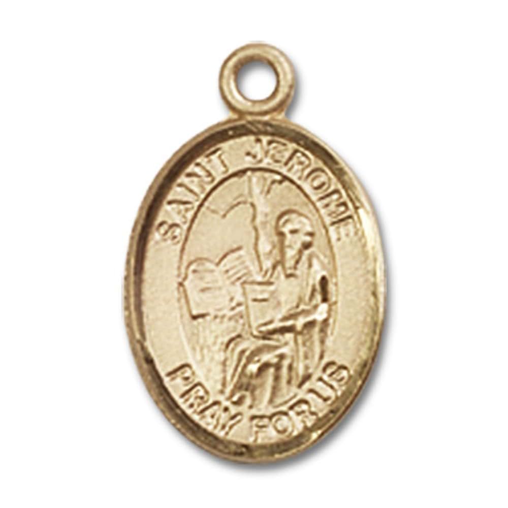 Bonyak Jewelry St. Jerome Hand-Crafted Oval Medal Pendant, 14kt Yellow Gold-Filled, Chain Included