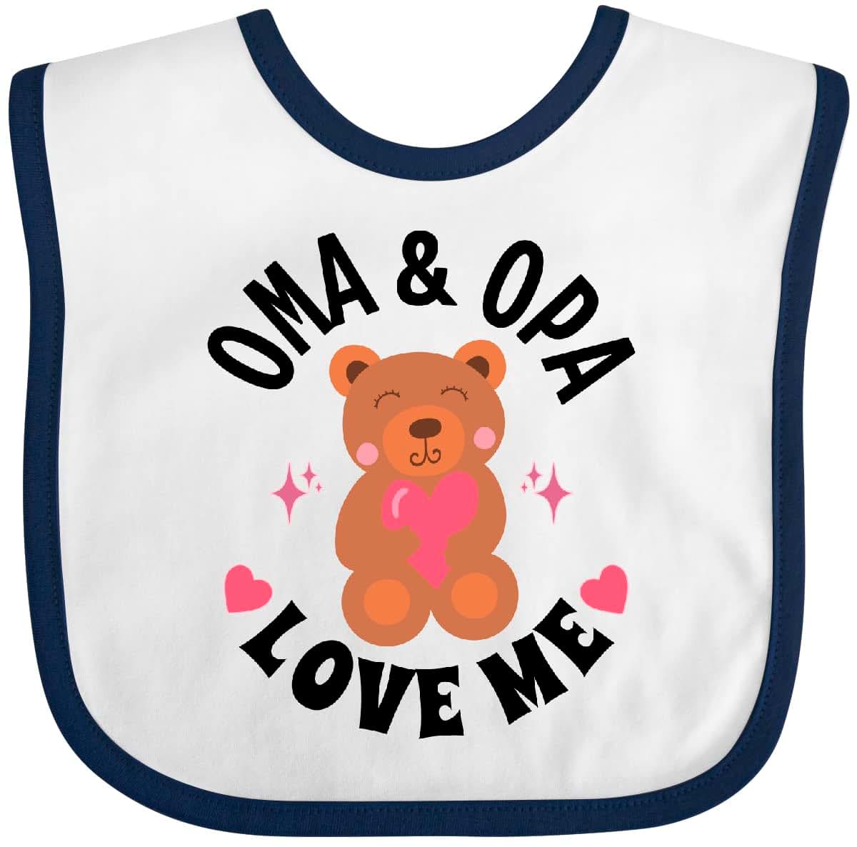 Inktastic Oma and Opa Love Me Grandchild Bear Baby Bib