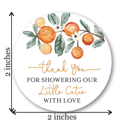 InvitationHouse Cutie Orange Baby Shower Thank You Favor Stickers, 2-Inch Round, 40 Labels (photo 2)