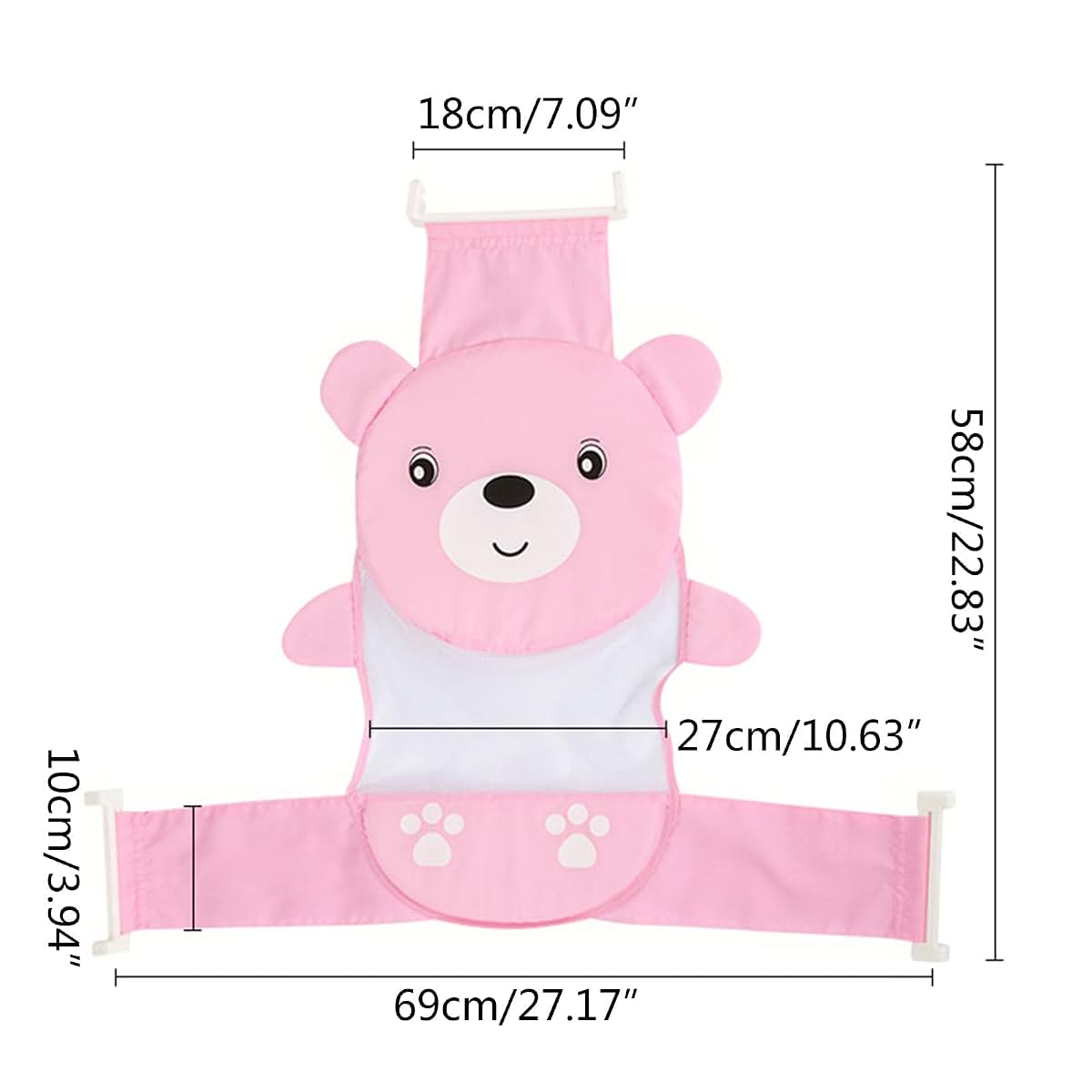 Cute Cartoon Bear Foldable Portable Baby Bathtub Bathing Net