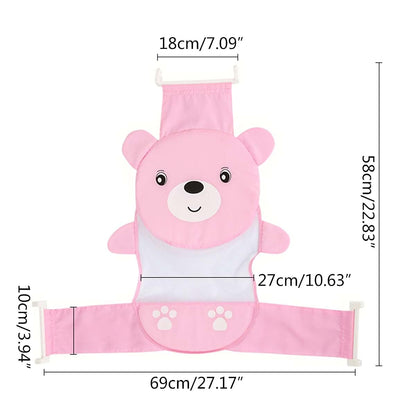 Cute Cartoon Bear Foldable Portable Baby Bathtub Bathing Net