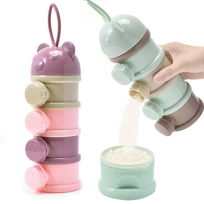 Manwetye 2 PCS 4-Layer Baby Milk Powder Dispenser And Snack Container