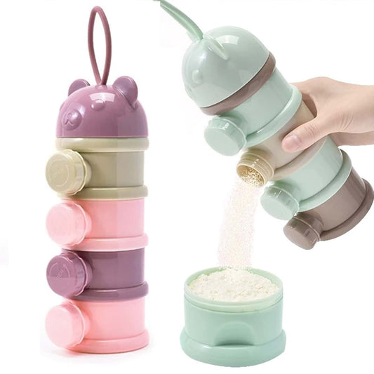 Manwetye 2 PCS 4-Layer Baby Milk Powder Dispenser And Snack Container