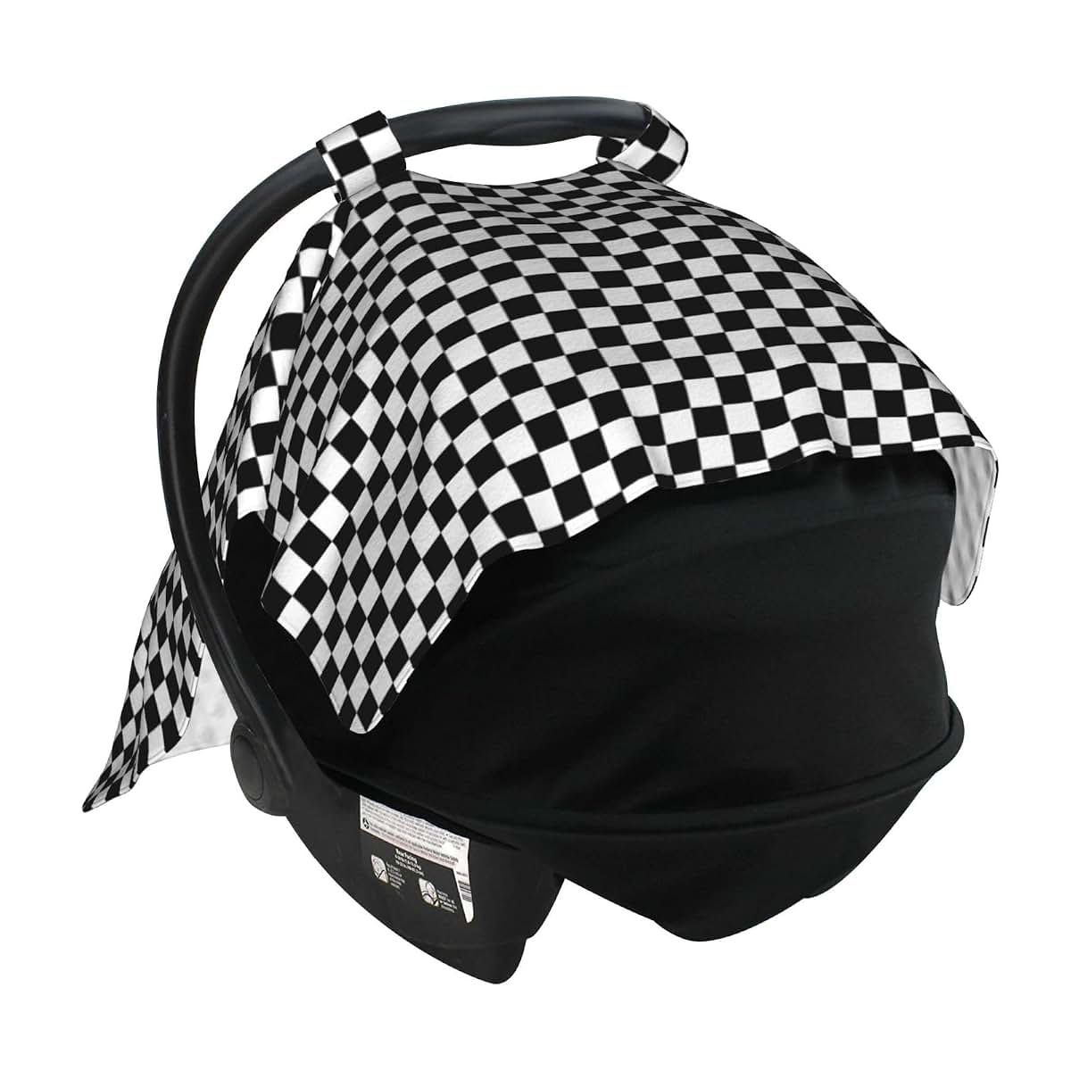 SHANGYINGJI Cool Black and White Checkered Flag Car Seat Cover (photo 4)