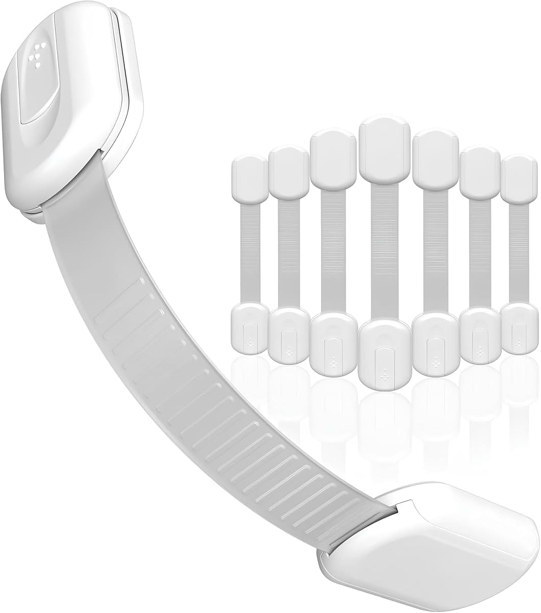 TASSU Baby Safety Cabinet Locks - 8-Pack Adhesive Latches
