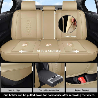 NCCLOVELY Car Seat Covers For Volvo XC60 Solid Beige 5-Seats Standard (photo 3)