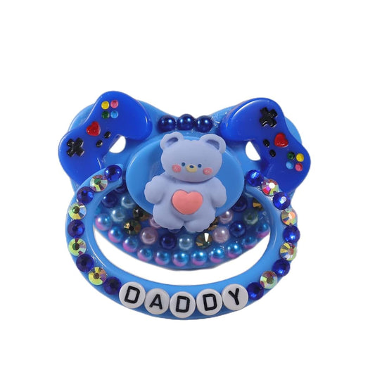 SUNOWE Adult Size Pacifier Personalized,Glitter Crystal Luxurious Dummy (Style 5)