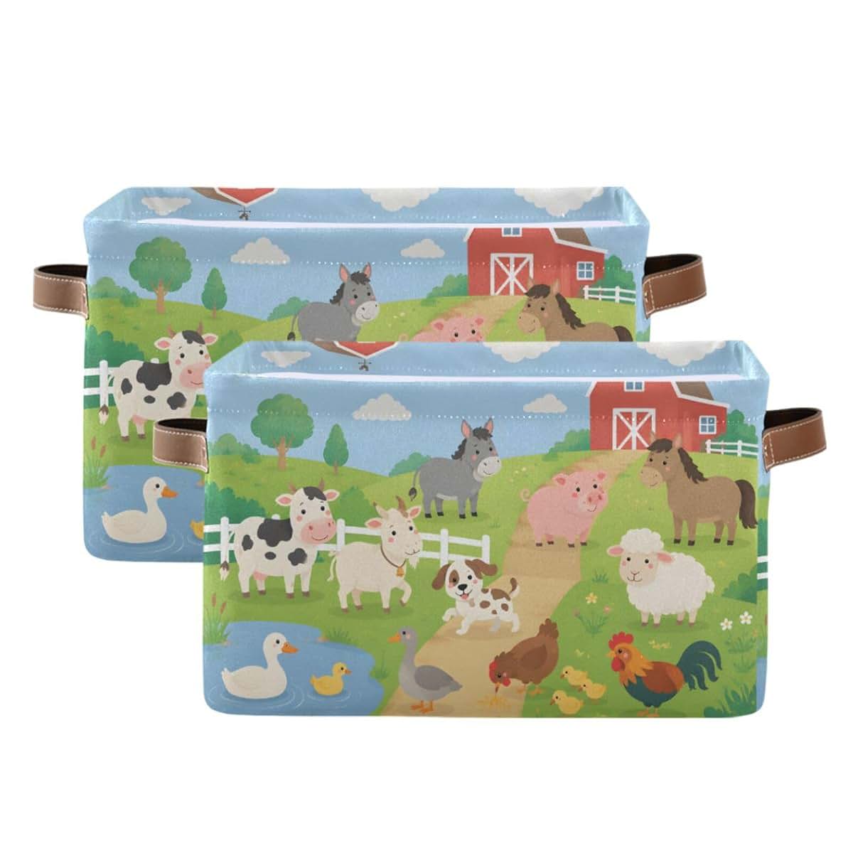 Suabo Farm Animals Collapsible Storage Bin
