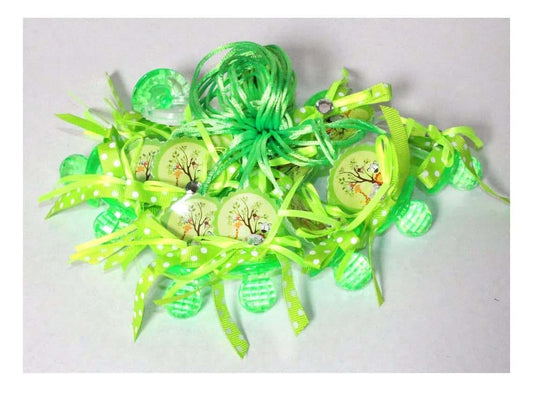 RBN Jungle Animal Theme Baby Shower | Jungle Safari Noah's | Set of 12 Diamond Cut Pacifiers Necklace | Baby Shower