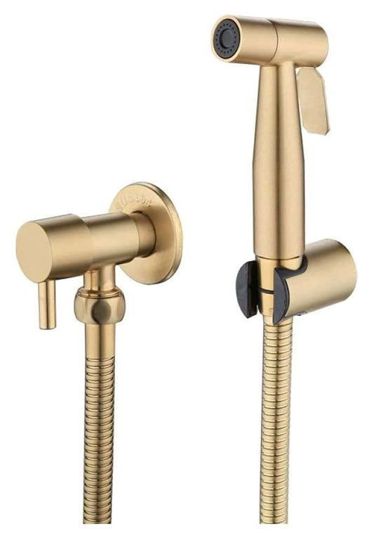 PDOLIGBDN ToiletSprayer Brushed Gold Angle Valve Faucet Sprayer Full Pressure and Leakproof HandheldToilet Sprayer