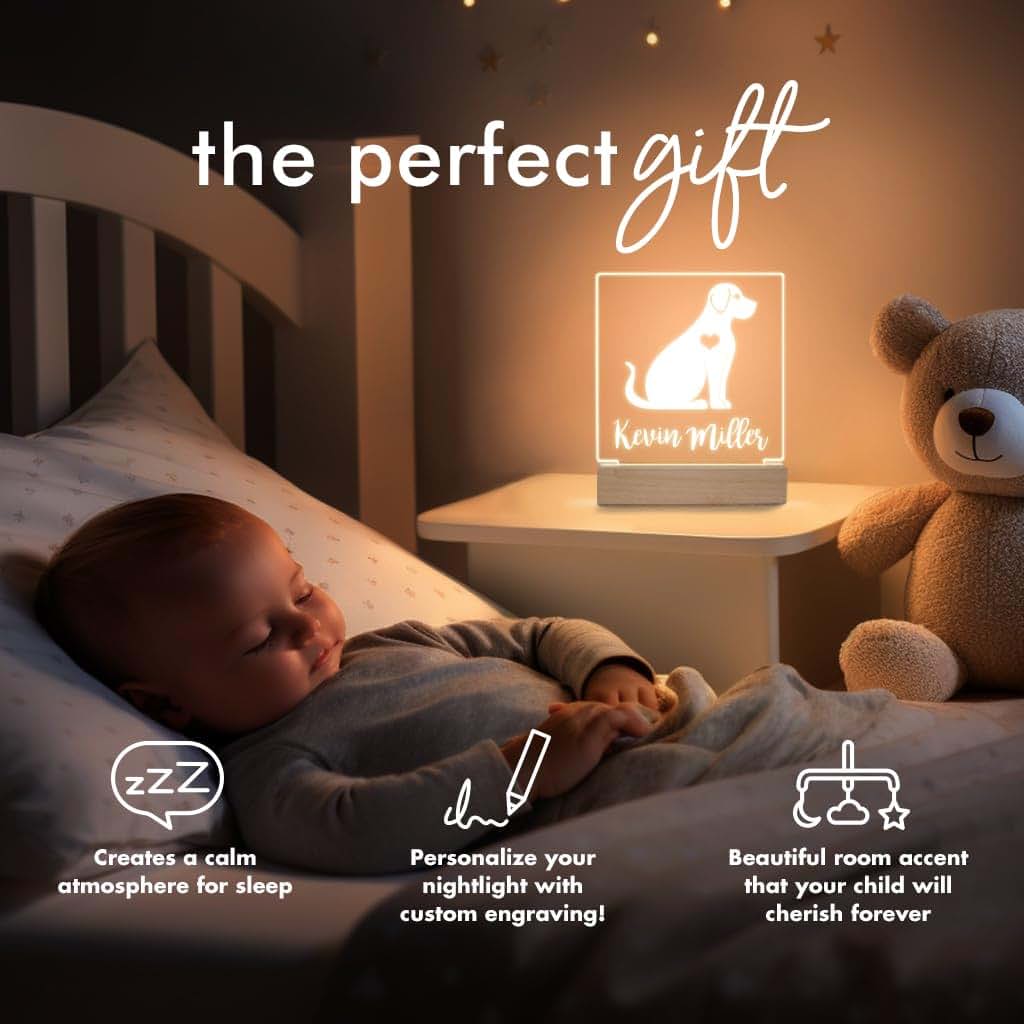 With Love From Julie Personalized Night Light for Kids Girls Boys Customized Gifts for Baby Custom Nursery Lamp Bedroom (photo 2)