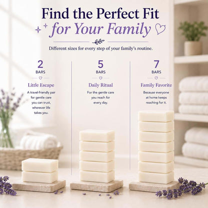 TINOQ Baby Soap Bar for Sensitive Skin with Lavender Scent | 5-Bar Pack