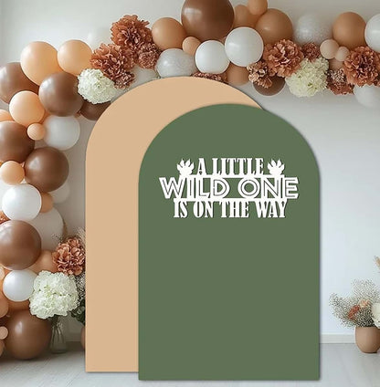 QPARTYFIRE A Little Wild One is On The Way Wooden Safari Baby Shower Sign