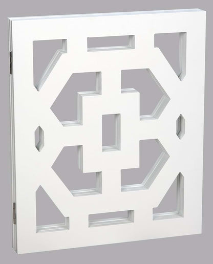 Etna Products 3-Panel Solid Wood Pet Gate - White Art Deco Design (photo 3)
