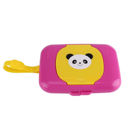 BabyOneStop Baby Wipes Dispenser, Portable Travel Wipes Holder Box with Silicone Seal and Strap, Rose Red