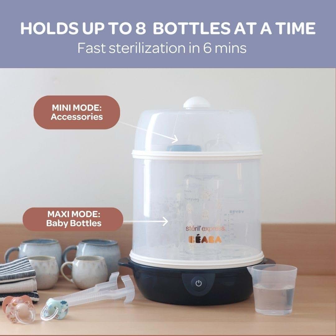 Béaba BEABA Steril' Express 2-in-1 Baby Bottle Sterilizer, Fast Sterilization in 6 Minutes, Auto Shut Off Feature (photo 4)