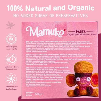 Mamuko RISONE Organic Toddler Pasta, Durum Wheat Semolina, 12+ Months, 320g