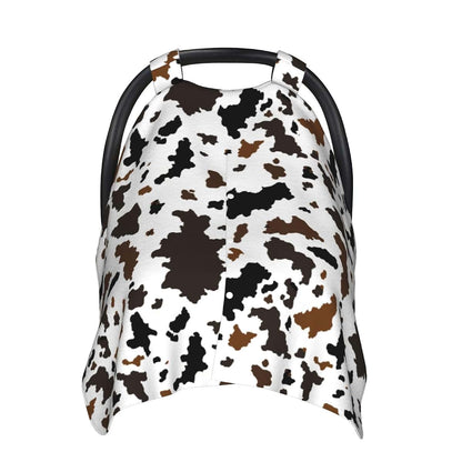 Western Cow Print Baby Car Seat Canopy Cover Multi Use Nursing Cover