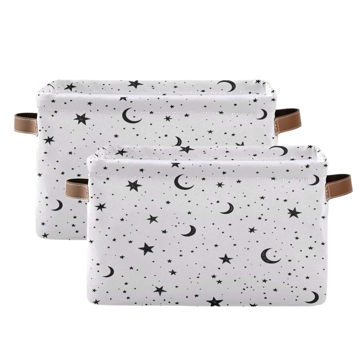 Maunzc Star Moon Dot Storage Bins Collapsible With Metal Frame 2-Pack