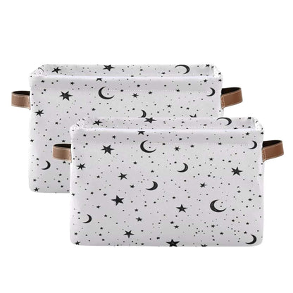 Maunzc Star Moon Dot Storage Bins Collapsible With Metal Frame 2-Pack